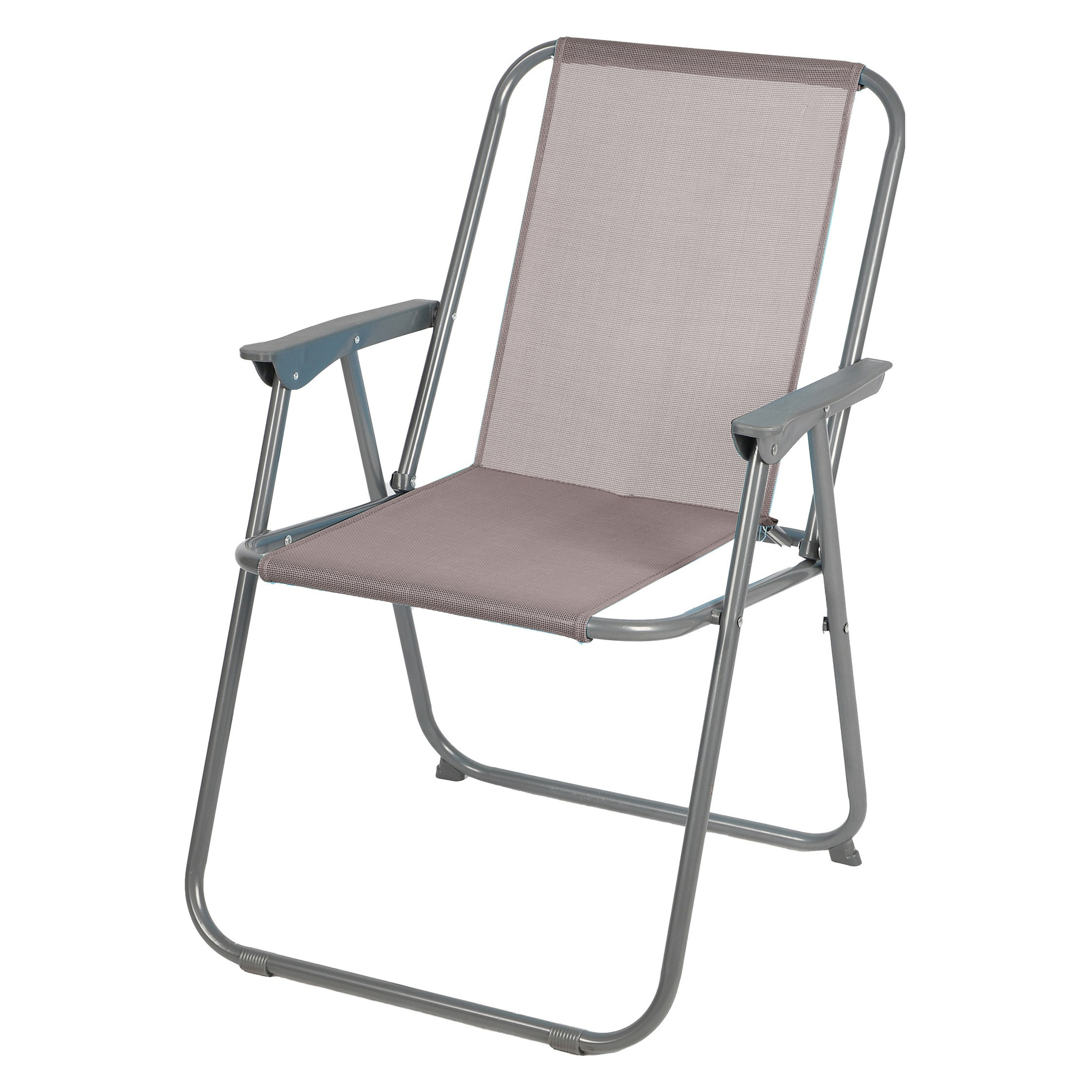 Sunnydays Picnic camping/strand stoel - aluminium - inklapbaar - beige - L53 x B55 x H75 cm Top Merken Winkel